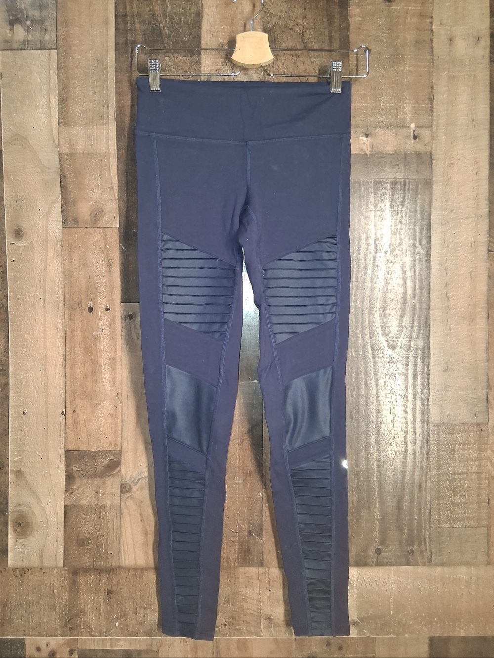 ALO Navy Moto Leggings Full Length